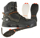 Korkers Terror Ridge Wading Boots, Includes Interchangeable Felt & Kling-On Soles - Brown Olive/Rust
