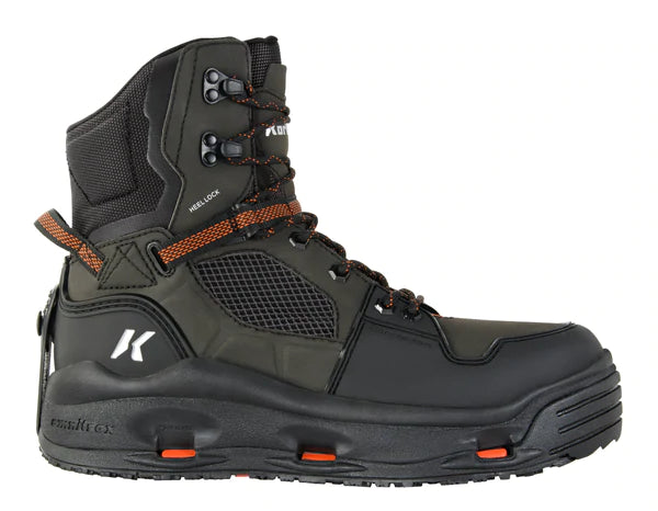 Korkers Men's on & Studded Kling-on Soles Boots, Brown Olive/Rust