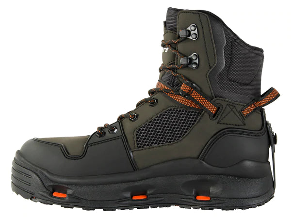 Korkers Men's on & Studded Kling-on Soles Boots, Brown Olive/Rust