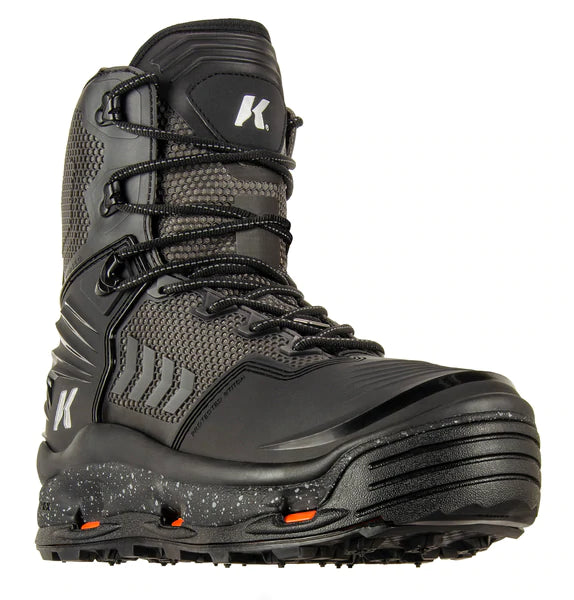 Korkers River Ops - Guide-Caliber Performance - Includes Interchangeable Vibram & Studded Vibram Soles - Black