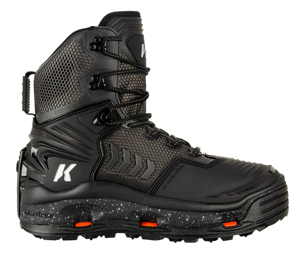 Korkers River Ops - Guide-Caliber Performance - Includes Interchangeable Vibram & Studded Vibram Soles - Black