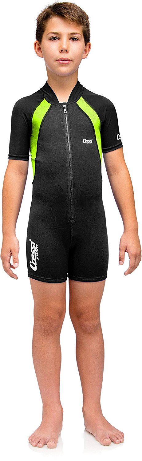 Cressi Kids Short Sleeve Swimsuit in Neoprene 1.5mm for Boys and Girls aged 2 to 10 year - Kids Swimsuit: designed in Italy