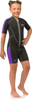 Cressi Short Kids Girls, Front-Zip Neoprene Wetsuit for All Water Sports | Lido Junior
