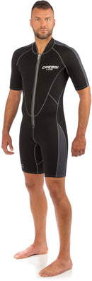 Cressi Men's; Full Front Zip Wetsuit for Swimming, Snorkeling, Scuba Diving - Lido Short
