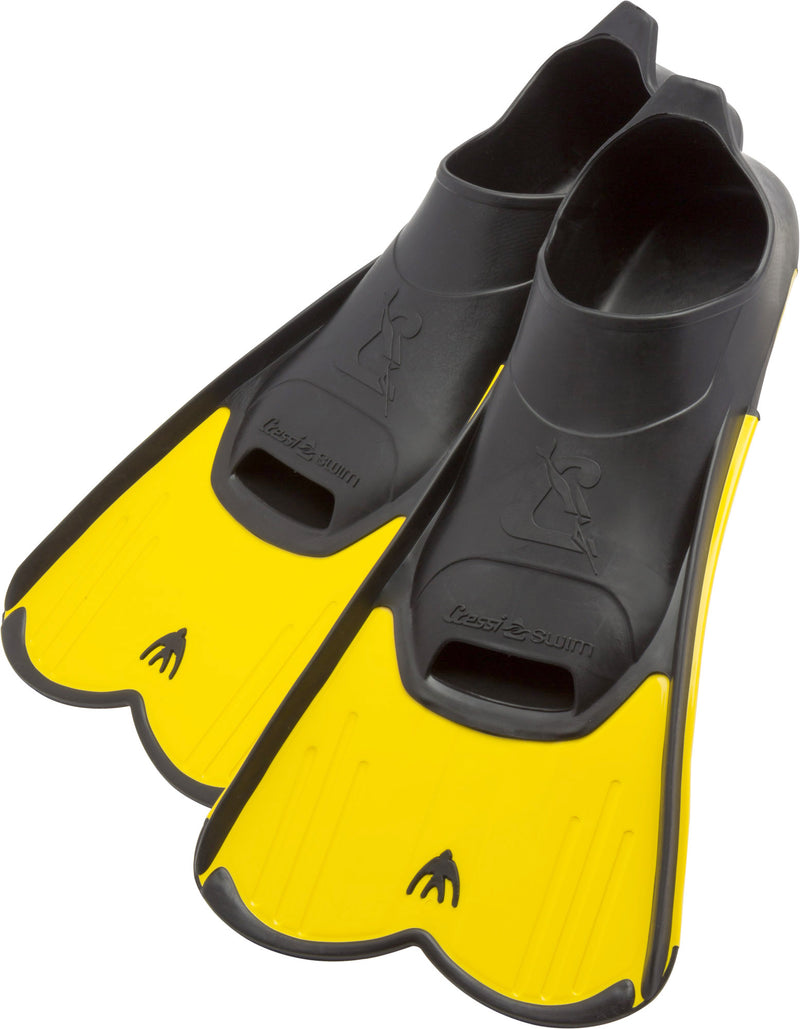 Cressi Short Full Foot Pocket Fins for Swimming or Training in the Pool and in the Sea - Light: made in Italy