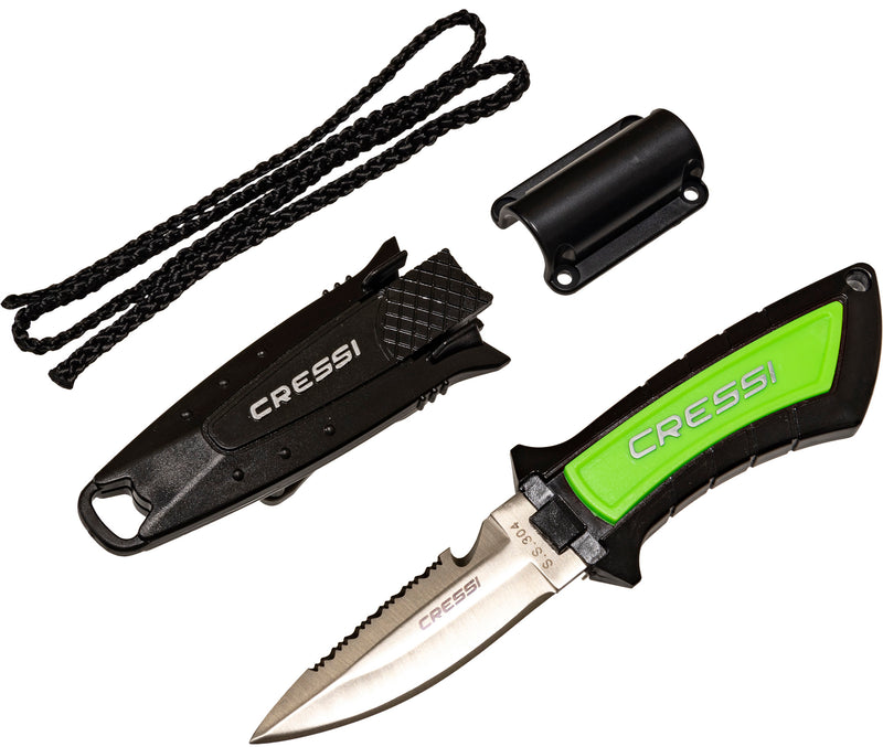 Cressi Short Blade Knife for Scuba Diving and Spearfishing with Quick