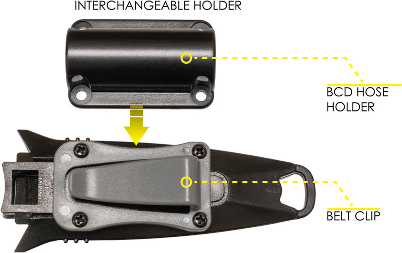 Cressi Short Blade Knife for Scuba Diving and Spearfishing with Quick-Release Sheath & Hose Holder - Lima: designed in Italy