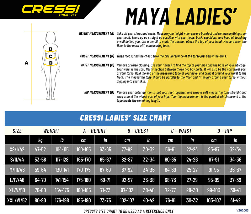 Cressi Full Diving Snorkeling Men's Wetsuit 2.5mm in Premium High Stretch Neoprene - Maya