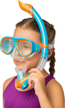 Cressi Junior Snorkeling Kit for Kids Ages 3 to 8 - Mask + Dry Snorkel + Adjustable Fins + Net Bag - Rocks Kids Set