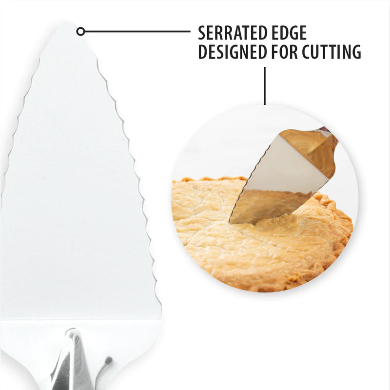 Rada Cutlery Serrated Server Pie Cutter Stainless Steel Resin - 9-1/4 Inches, Black Handle