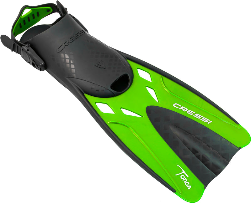 Cressi Adult Complete Snorkeling Set (Mask, Dry Snorkel, Adjustable Fins) - Lightweight Traveling Equipment - Tonga Pro Dry Set: Designed in Italy