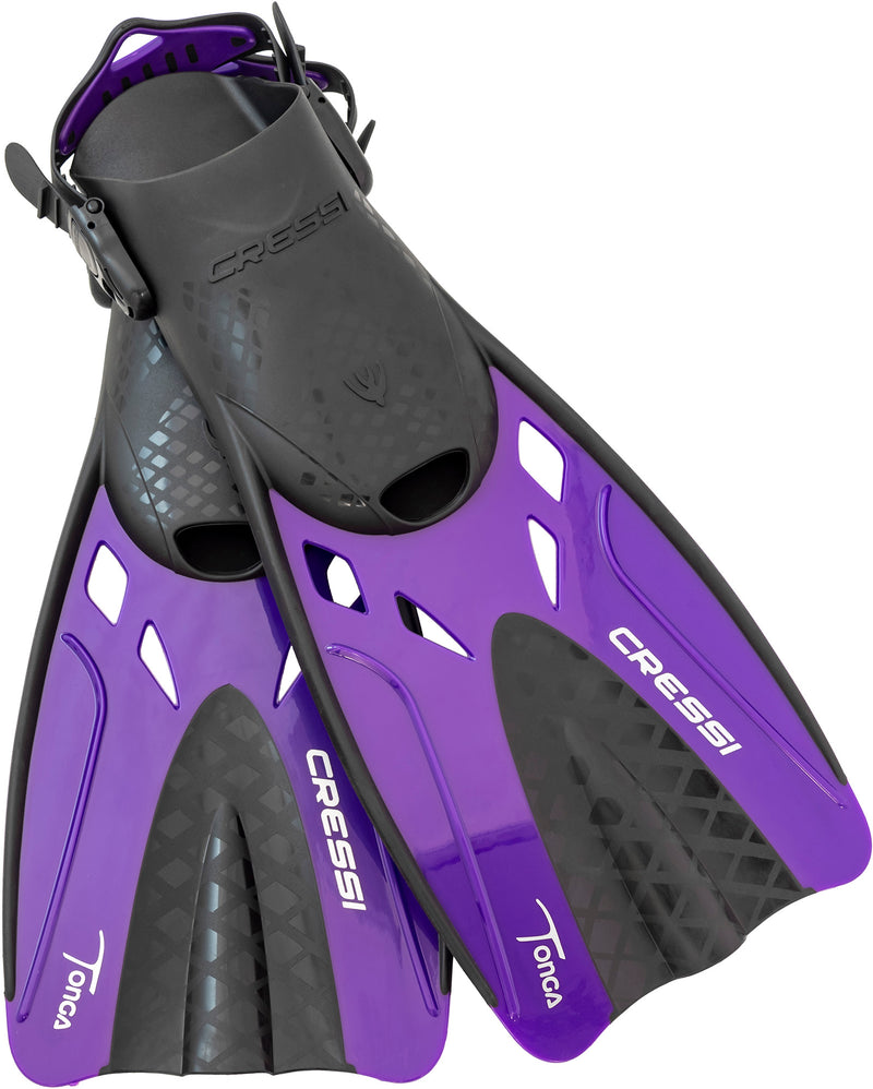 Cressi Adult Complete Snorkeling Set (Mask, Dry Snorkel, Adjustable Fins) - Lightweight Traveling Equipment - Tonga Pro Dry Set: Designed in Italy