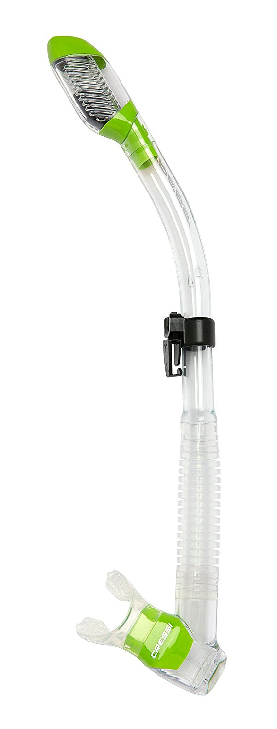 Cressi Dry Snorkel for Scuba Diving and Snorkeling Snorkel Tube with Dry Top Splash Guard