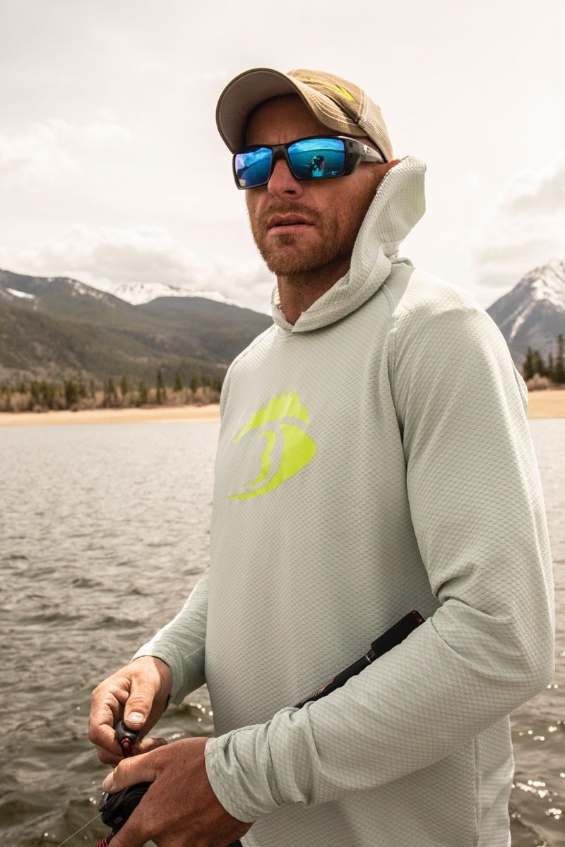 BLACKFISH CoolTech UPF Angler Sun Hoodie, Fin Logo
