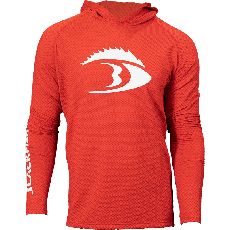 BLACKFISH CoolTech UPF Angler Sun Hoodie, Fin Logo