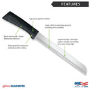 Rada Cutlery Anthem Series Bread Knife Stainless Steel Serrated Blade with Ergonomic Black Resin Handle - 8-Inch