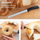Rada Cutlery Anthem Series Bread Knife Stainless Steel Serrated Blade with Ergonomic Black Resin Handle - 8-Inch