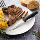 Rada Cutlery Anthem Series Serrated Stainless Steel Dining Steak Knife with Ergonomic Black Resin Handle - 3-7/8 inches