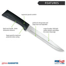 Rada Cutlery Anthem Series Slicing Knife Stainless Steel Blade with Ergonomic Black Resin Handle - 11-5/8 Inches