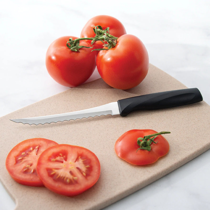 Rada Cutlery Anthem Series Tomato Slicing Knife Stainless Steel Blade with Ergonomic Black Resin Handle - 9 Inches
