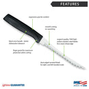 Rada Cutlery Anthem Series Tomato Slicing Knife Stainless Steel Blade with Ergonomic Black Resin Handle - 9 Inches