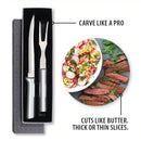 Rada Cutlery Knife 2-Piece Carving Set with Stainless Steel Blades with Brushed Aluminum - 11 Inches, Silver Handle