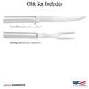 Rada Cutlery Knife 2-Piece Carving Set with Stainless Steel Blades with Brushed Aluminum - 11 Inches, Silver Handle