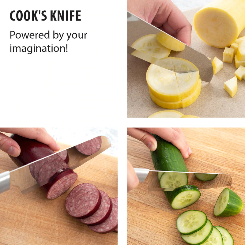 Rada Cutlery Cook's Knife Stainless Steel Blade With Brushed Aluminum Silver Handle