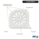 Rada Cutlery Daisy PanMate Nylon Scraper 3 x 2-1/2 Inches - White, 2 Pack