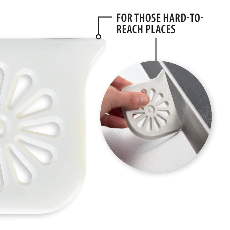 Rada Cutlery Daisy PanMate Nylon Scraper 3 x 2-1/2 Inches - White, 2 Pack