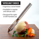 Rada Cutlery Deluxe Vegetable Peeler Stainless Steel Blade With Aluminum Silver Handle - 8-3/8 Inches