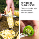 Rada Cutlery Deluxe Vegetable Peeler Stainless Steel Blade With Aluminum Silver Handle - 8-3/8 Inches