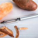 Rada Cutlery Deluxe Vegetable Peeler Stainless Steel Blade With Aluminum Silver Handle - 8-3/8 Inches