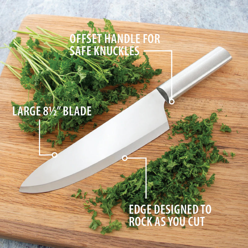 Rada Cutlery French Chef Knife Stainless Steel Blade with Aluminum Handle - 8.5 Inch, Silver