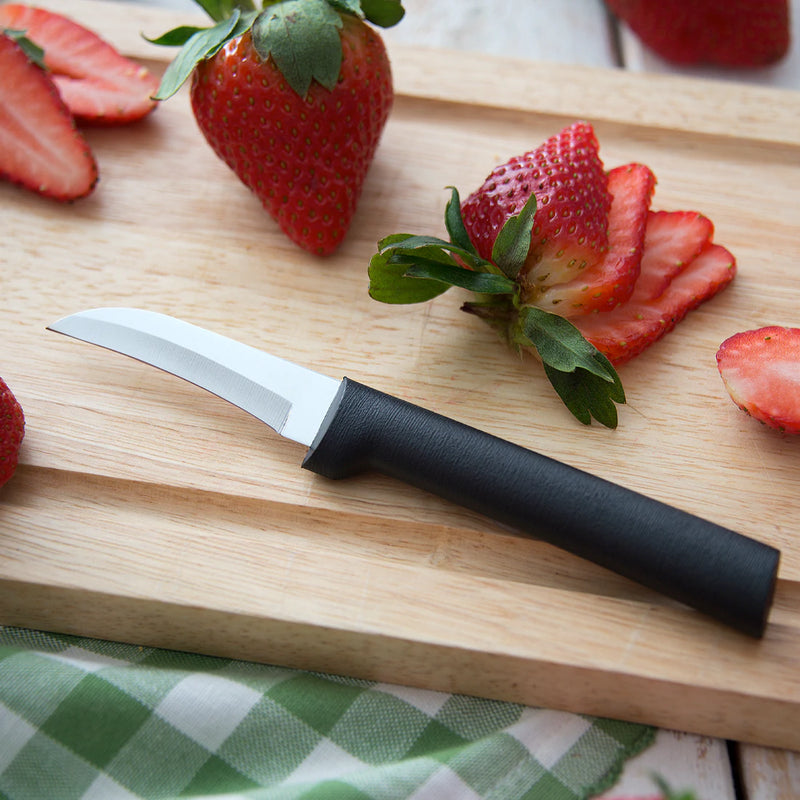 Rada Cutlery Curved Paring  Stainless Steel Resin Blade Knife -  Black handle
