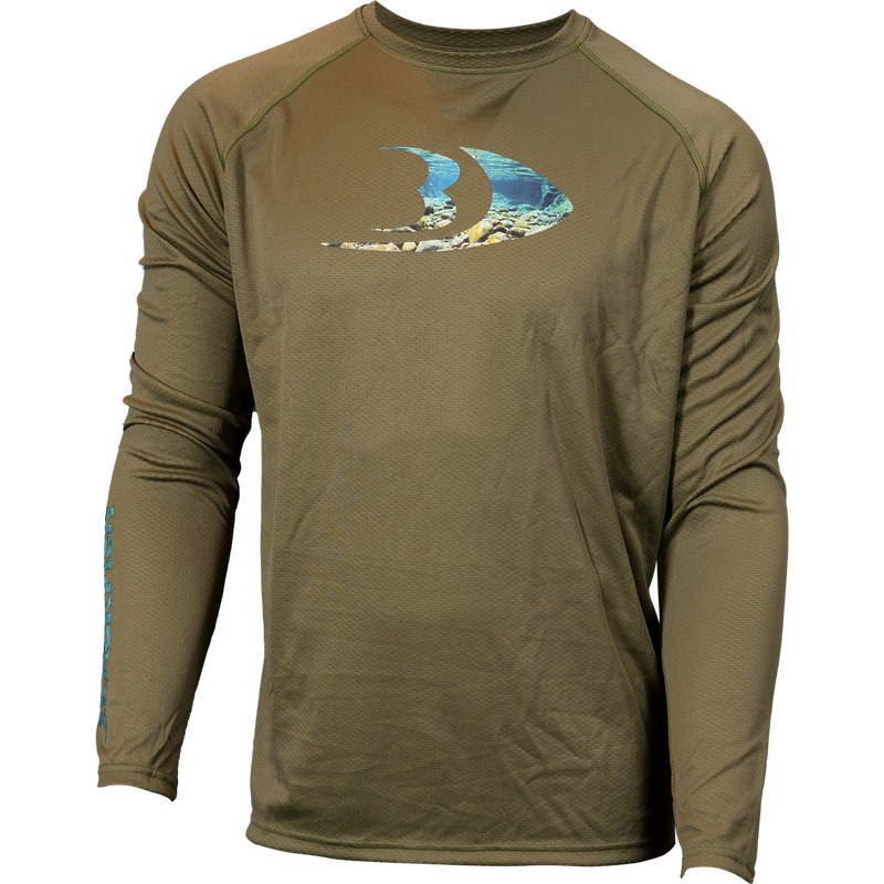 BLACKFISH CoolTech UPF Guide Long Sleeve Shirt, Splash Logo