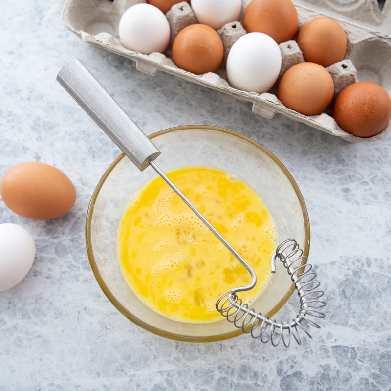 Rada Cutlery Wire Stainless Steel Kitchen Whisk with Brushed Aluminum, 9-3/8 Inches - Silver Handle