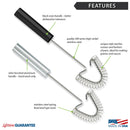 Rada Cutlery Wire Kitchen Whisk Stainless Steel Resin - 9-3/8 Inches, Black Handle