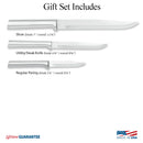 Rada Cutlery Housewarming Knife 3 Piece Gift Set Stainless Steel Knives With Black Resin Stainless Steel Handles