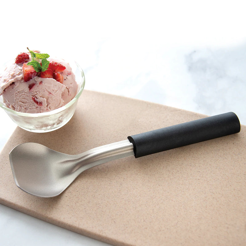 Rada Cutlery Ice Cream Scoop-Black Resin Handle Made in the USA - 9-1/4 Inches