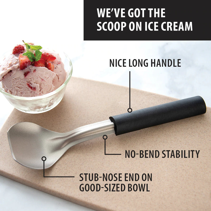 Rada Cutlery Ice Cream Scoop-Black Resin Handle Made in the USA - 9-1/4 Inches