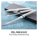 Rada Cutlery 3-Piece Basics Knife Gift Set Stainless Steel Kitchen Knives With Silver Aluminum Handles