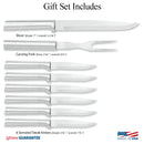 Rada Cutlery Meat Lover's 8-Piece Steak Knife Gift Set With Silver Aluminum Handles