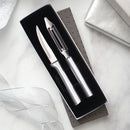 Rada Cutlery Stainless Steel Paring Knife and Vegetable Peeler Pare and Peel Gift Set with Brushed Silver Aluminum Handles