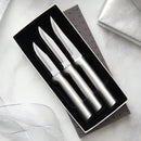 Rada Cutlery Paring Knife Set 3 Knives with Stainless Steel Blades and Brushed Aluminum - Silver Handle