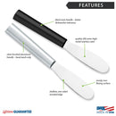 Rada Cutlery Spreader Knife Stainless Steel Serrated Blade With Aluminum Silver Handle