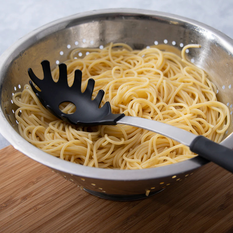 Rada Heat Resistant Spaghetti Spoon - Pasta Server Kitchen Utensil with Ergonomic Comfort Grip Handle - 13-1/4 Inches