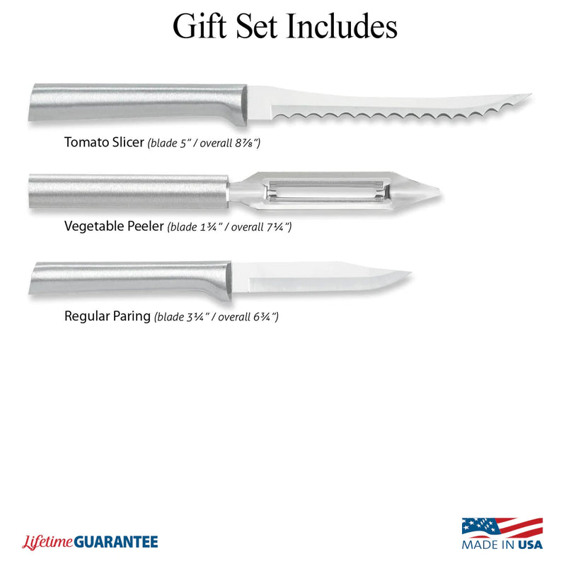 Rada Cutlery Kitchen Utensil Peel, Pare and Slice Set Stainless Steel Resin - Black Handle