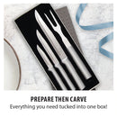 Rada Cutlery Prepare Then Carve Carving Knife Gift Set Stainless Steel Blades With Silver Aluminum Handles