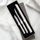 Rada Cutlery Sensational Serrations 3-Piece Kitchen Knife Set Stainless Steel Blade and Aluminum - Silver Handle